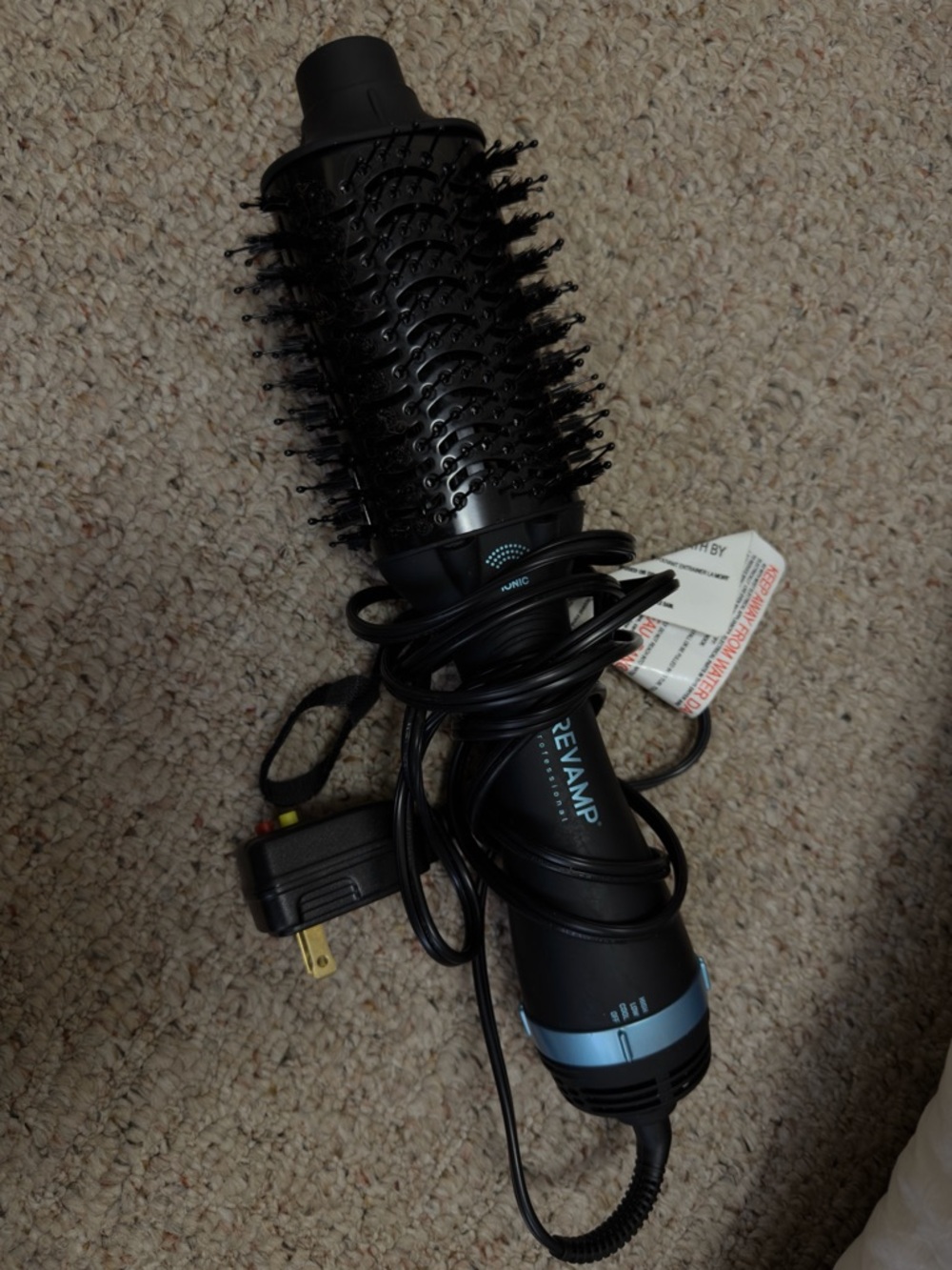 Revamped Black and Light Blue Hot Air Brush